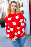 Santa Claus Sparkle Fuzzy Knit Sweater