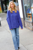 Electric Blue Now's the Time Mélange Sweater