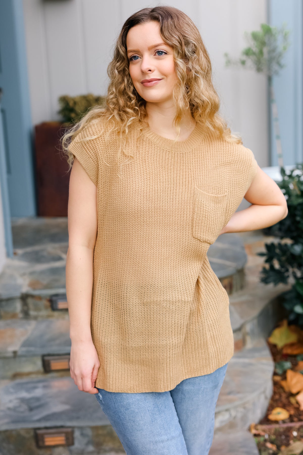 Best In Bold Taupe Dolman Ribbed Knit Sweater Top