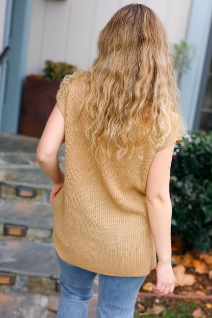 Best In Bold Taupe Dolman Ribbed Knit Sweater Top