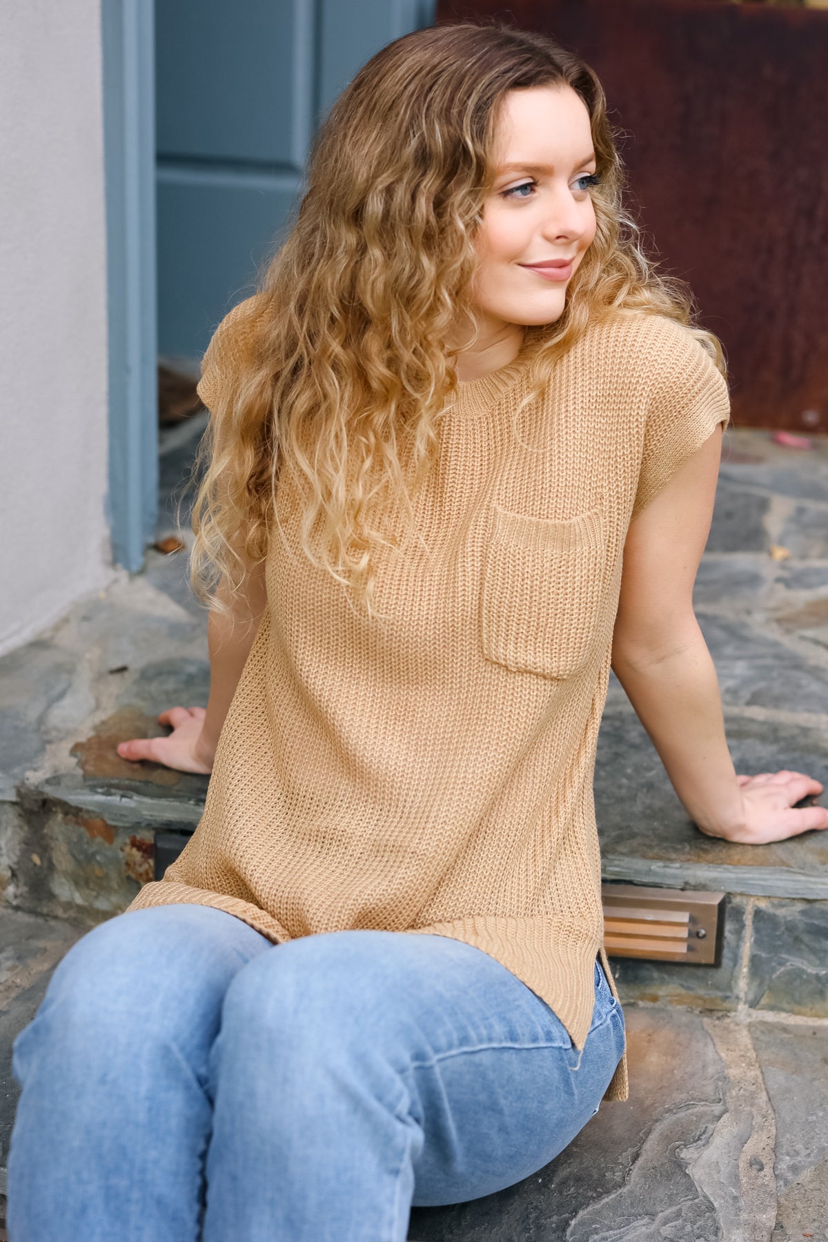 Best In Bold Taupe Dolman Ribbed Knit Sweater Top