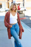 Rust Confetti Sweater Cardigan