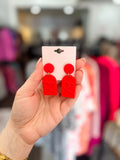 Red Clay Arch Earrings