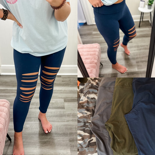 Ripped Leggings : 6 Colors