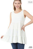 Sleeveless Tier Top : Ivory