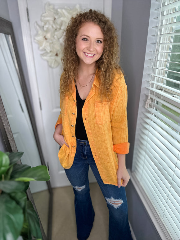 Mustard Button Down Top