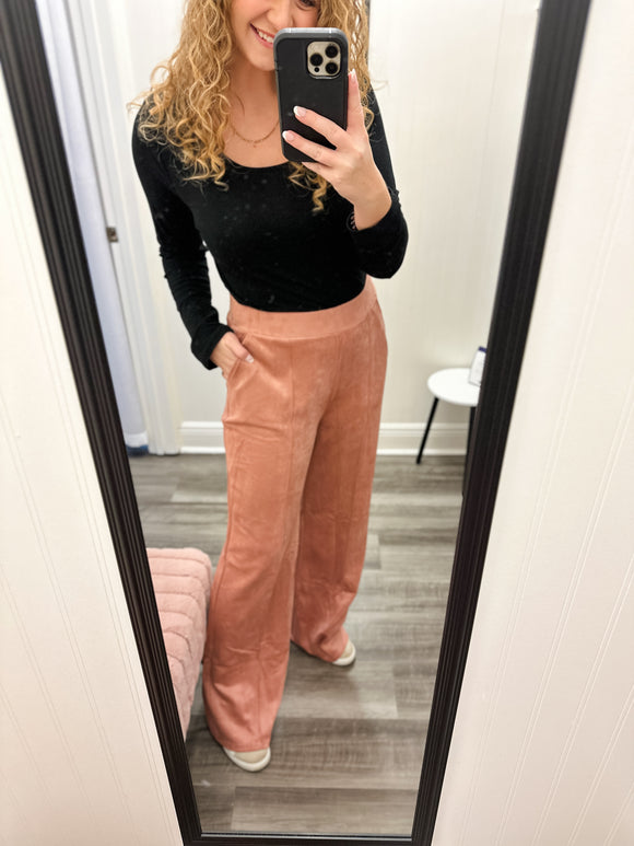 Pink Suede Pants