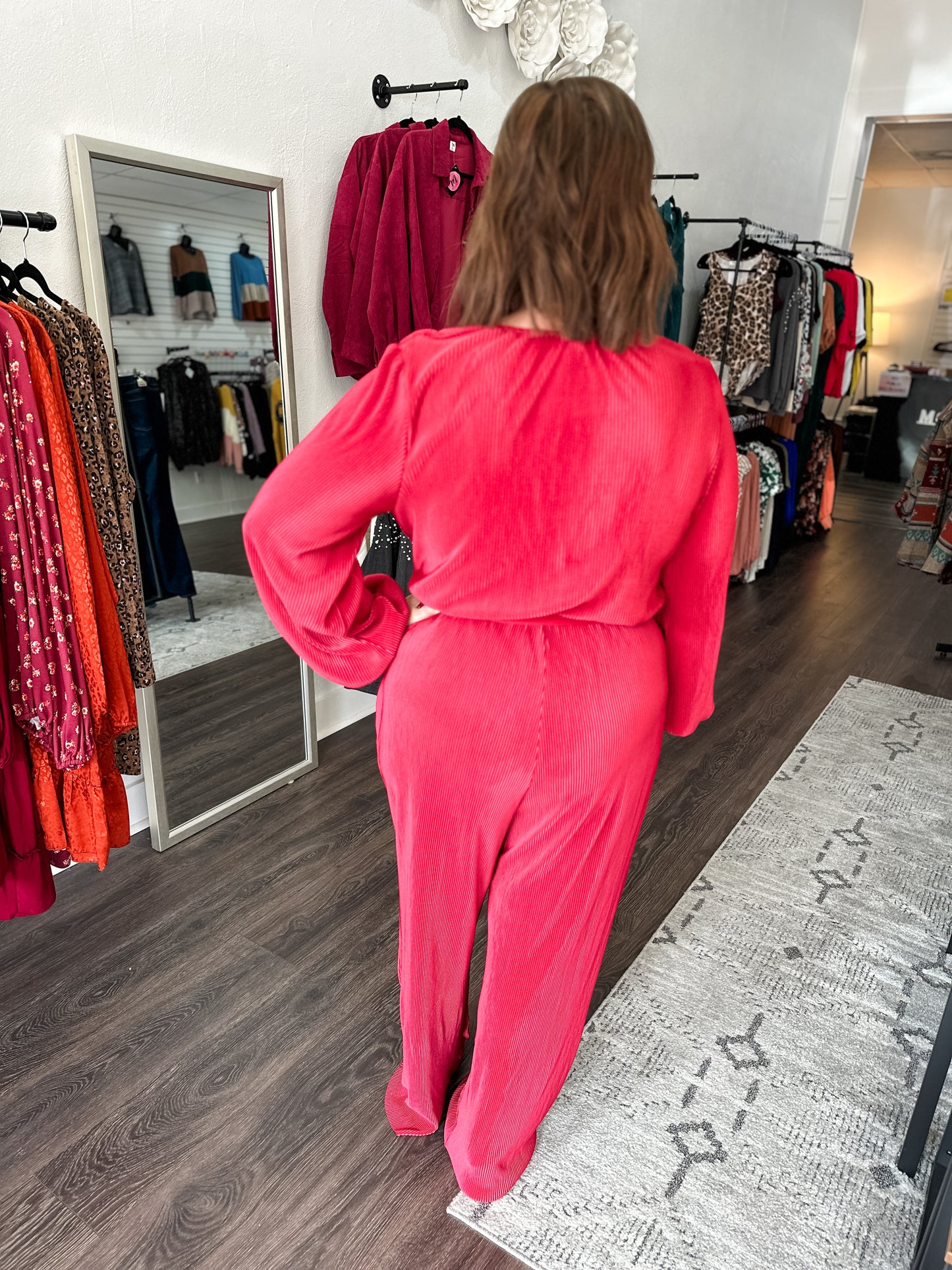 Red Wrap Jumpsuit