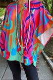 Abstract Poncho Style Top