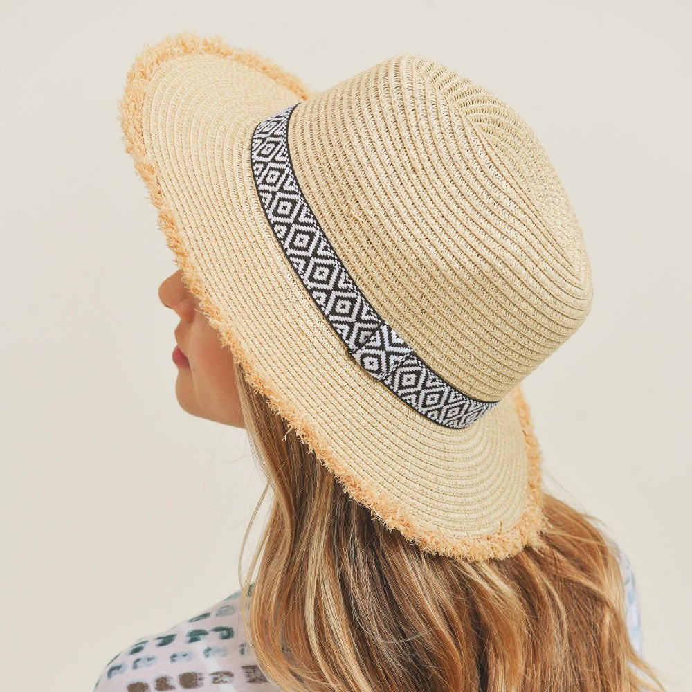 Banded Straw Hat : Beige