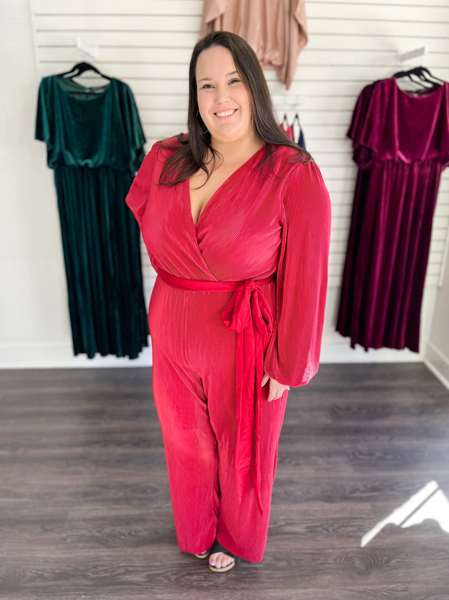 Red Wrap Jumpsuit