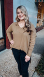 Waffle V-Neck Thermal Tunic : Khaki