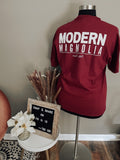 "Modern Magnolia - Maroon" Graphic Tee