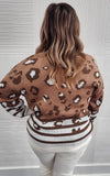 Mauve Knit Leopard Sweater