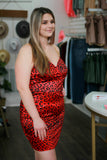 Red Leopard Mini Dress