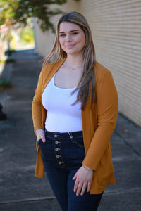 Ribbed Cardigan : Camel
