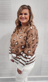 Mauve Knit Leopard Sweater