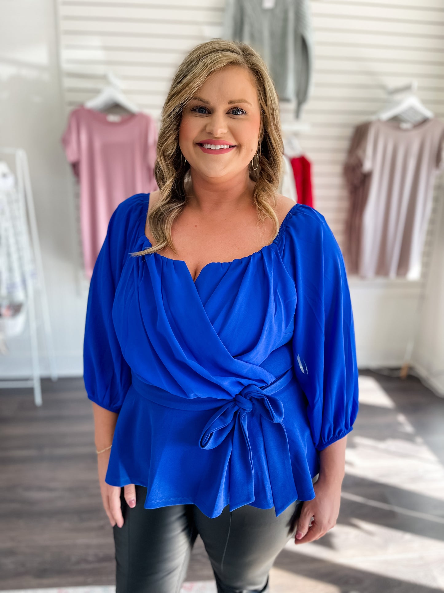 Royal Off-Shoulder Top