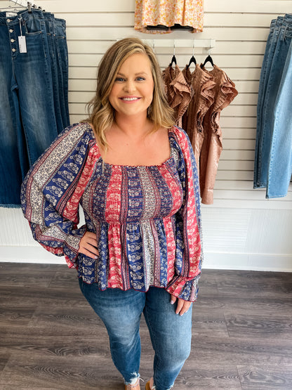 Boho Smocked Top