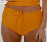 Golden Mustard Floral Ruffle Bottom