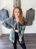 Teal Plaid Shacket