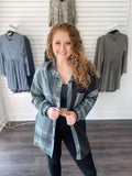 Teal Plaid Shacket